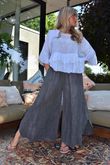 Frame Scoop Hem Pant Washed Charcoal
